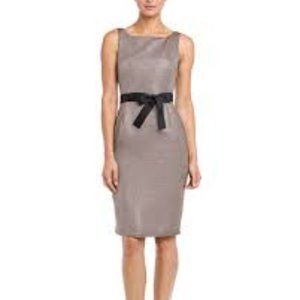 NWT LK Bennett Gold Cerys dress with black tie bow Sz US 10